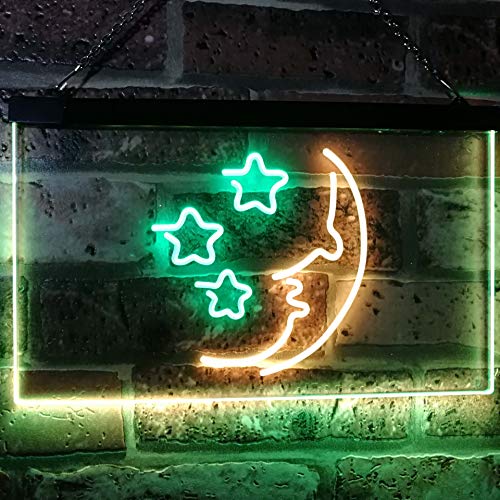 Moon & Stars Nightlight Dual LED Neon Light Sign